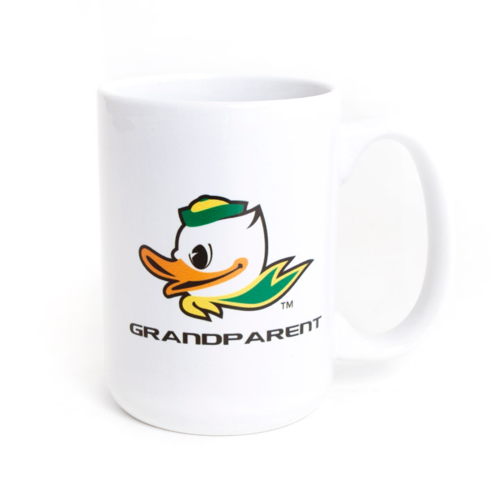 Fighting Duck, Neil, White, Traditional Mugs, Ceramic, Home & Auto, 15 ounce, Full Color, Grandparent, 588726